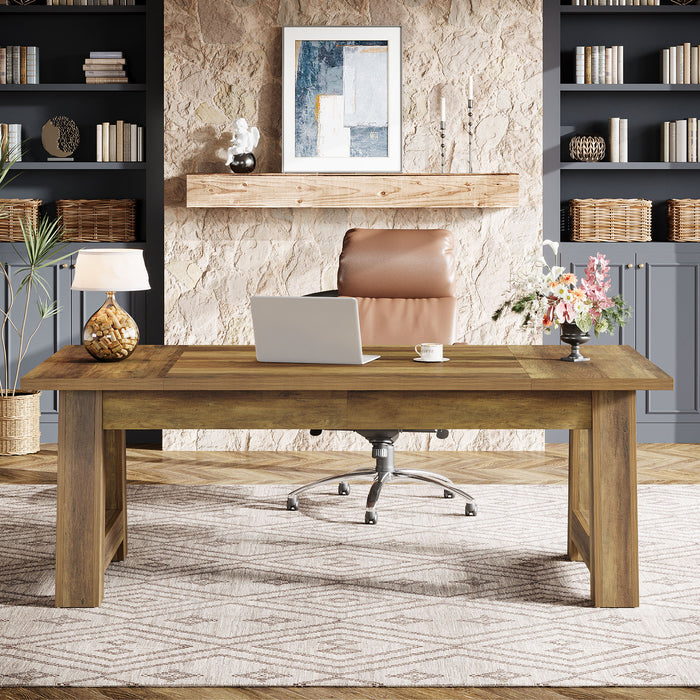 62.6" Executive Desk,  Large Office Computer Desk with Thickened Frame