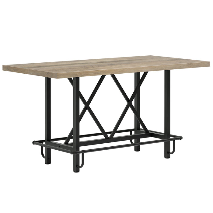 63" Dining Table, Rectangular Kitchen Table for 6 People Tribesigns