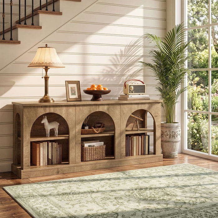 63" Arched Entryway Table, Low Profile Console Table for Hallway