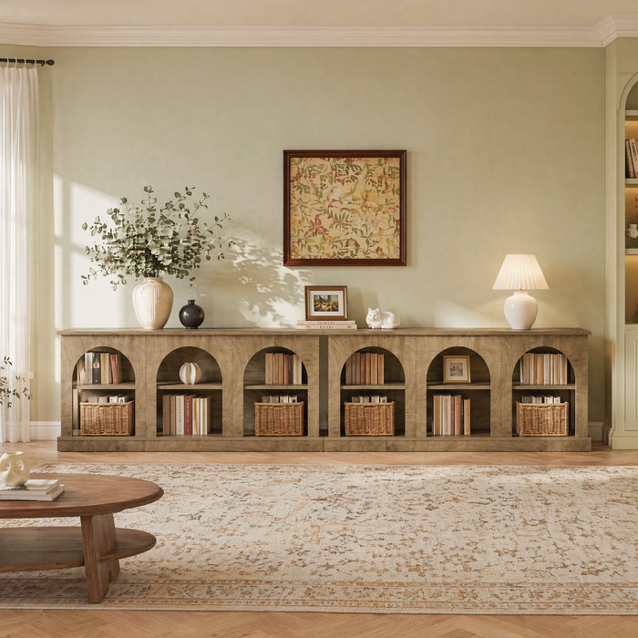 63" Arched Entryway Table, Low Profile Console Table for Hallway
