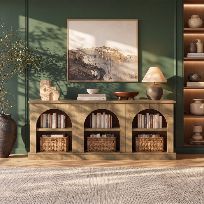 63" Arched Entryway Table, Low Profile Console Table for Hallway