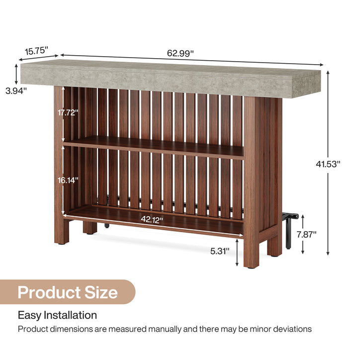 Home Bar Unit, Modern 2 - Tier Bar Table with Footrest Tribesigns