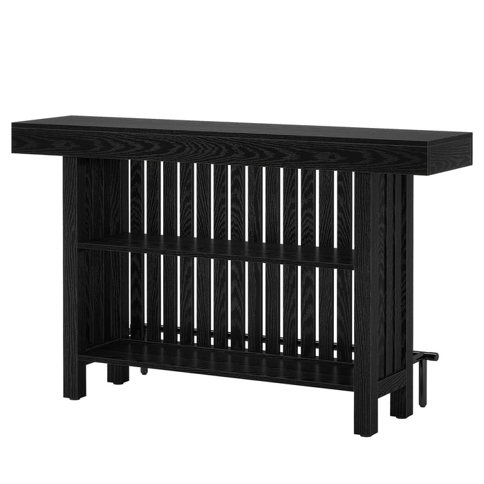 Home Bar Unit, Modern 2 - Tier Bar Table with Footrest Tribesigns