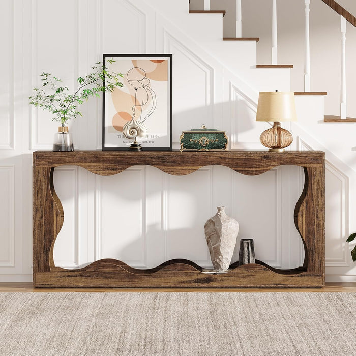 63" Console Table, Farmhouse Entryway Table Couch Table Behind Sofa Tribesigns