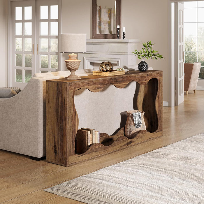 63" Console Table, Farmhouse Entryway Table Couch Table Behind Sofa Tribesigns