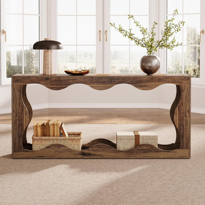 63" Console Table, Farmhouse Entryway Table Couch Table Behind Sofa Tribesigns