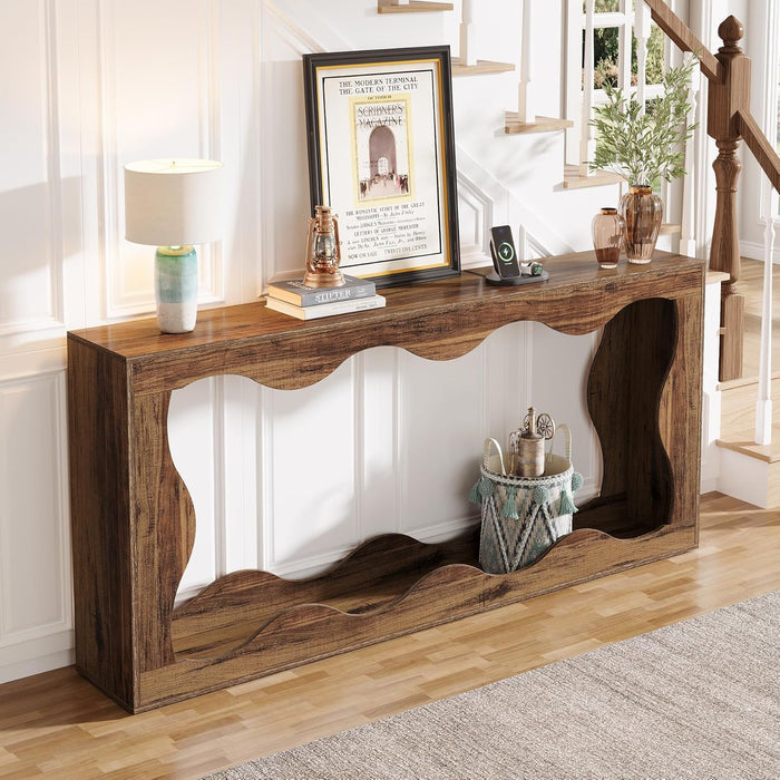 63" Console Table, Farmhouse Entryway Table Couch Table Behind Sofa Tribesigns