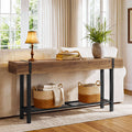 63" Console Table with Storage & Metal Base, Entryway Sofa Table, Hallway Living Room