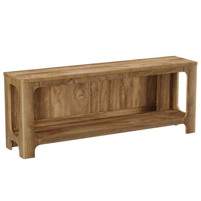 63" Console Table with Storage Shelf, 2-Tier Narrow Entryway Table for Hallway
