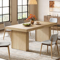 63" Dining Table for 6, Modern Kitchen Table with Fluted Line