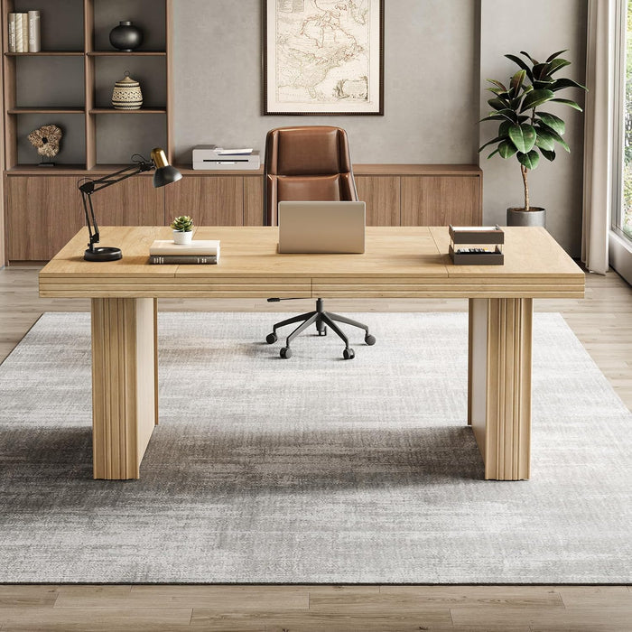 63" Executive Desk, Large Computer Desk with Heavy-Duty Legs