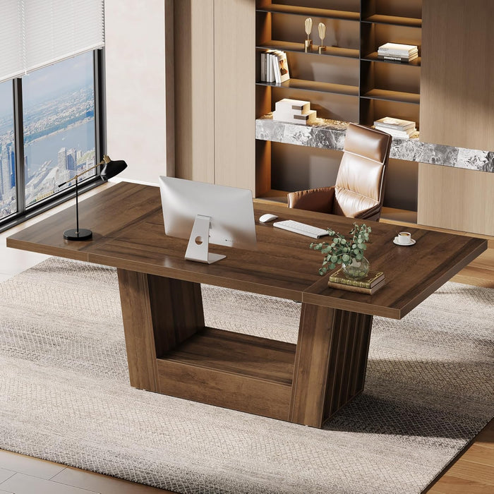 63" Executive Desk, Modern Computer Desk with Robust Base Tribesigns