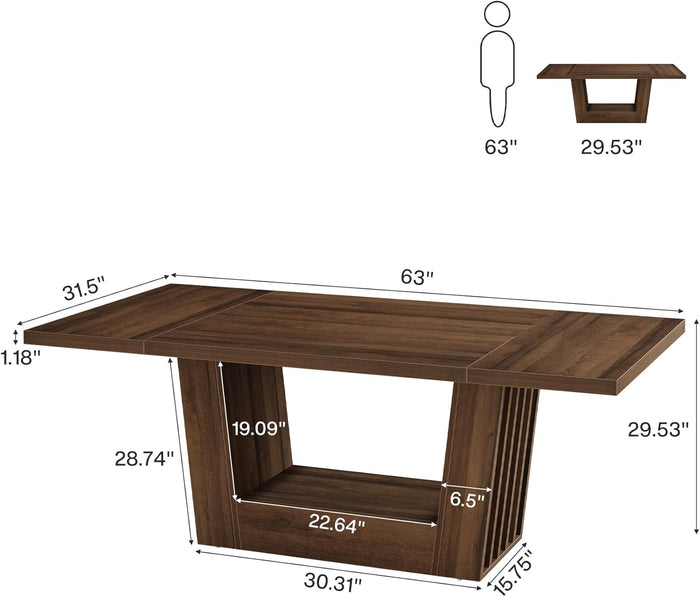 63" Executive Desk, Modern Computer Desk with Robust Base Tribesigns