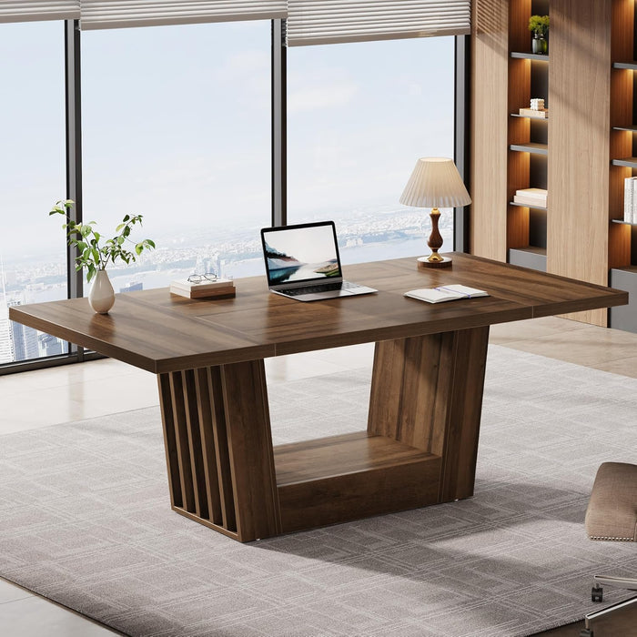 63" Executive Desk, Modern Computer Desk with Robust Base Tribesigns