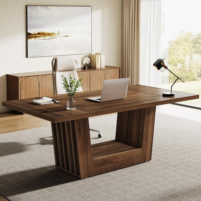 63" Executive Desk, Modern Computer Desk with Robust Base Tribesigns