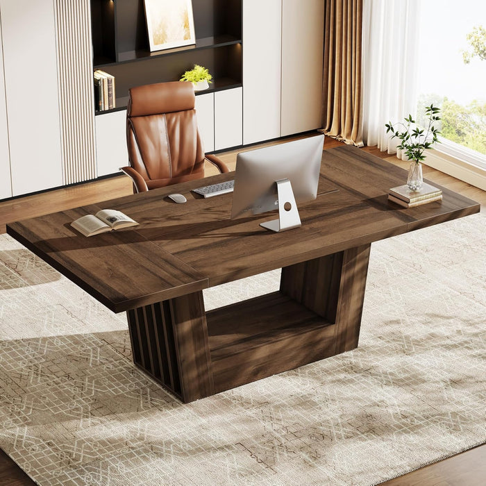 63" Executive Desk, Modern Computer Desk with Robust Base Tribesigns