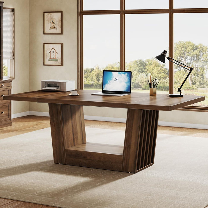 63" Executive Desk, Modern Computer Desk with Robust Base Tribesigns