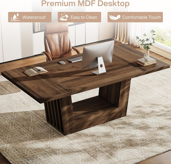 63" Executive Desk, Modern Computer Desk with Robust Base Tribesigns