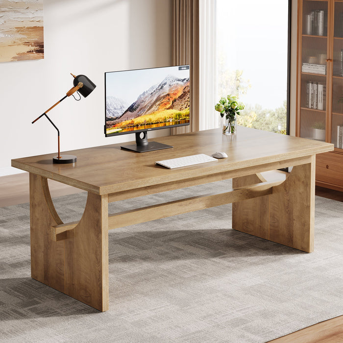 63" Executive Desk, Office Computer Desk Conference Table with Sturdy Legs Tribesigns