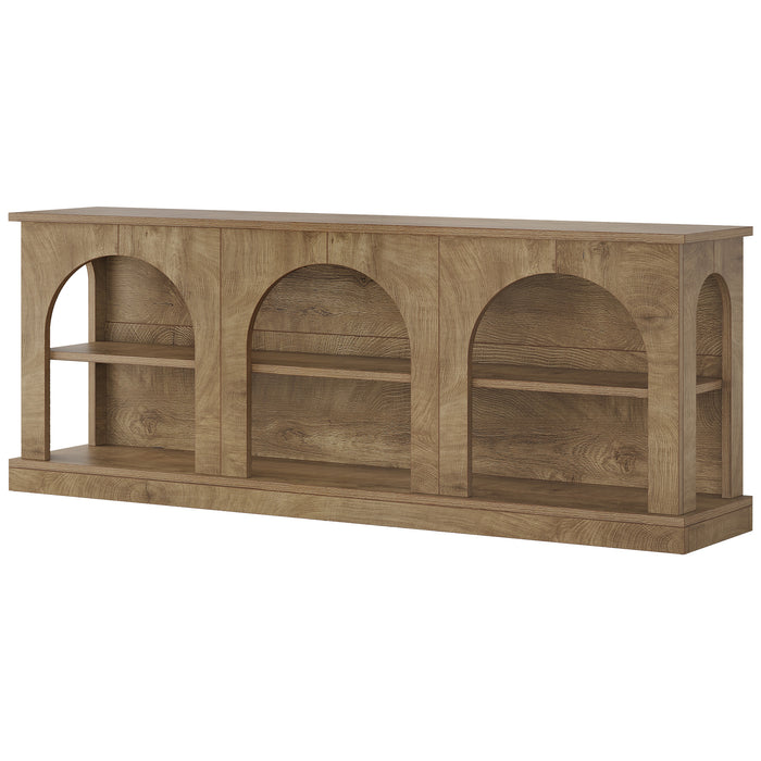 63" Farmhouse Entertainment Center, TV Stand with Storage Cabinets for 70 Inch TV