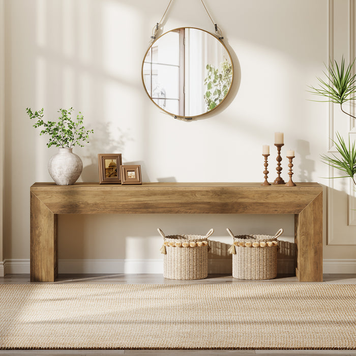 63" Farmhouse Entryway Bench, Wooden Shoe Storage Bench for Hallway, End of Bed, or Dining Seating