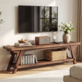 63" Farmhouse Solid Wood TV Stand for 75" TV, TV Console Entertainment Center