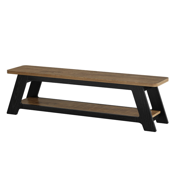 63" Farmhouse TV Stand, Entertainment Center with Shelf for 55/60/65/70-Inch TVs