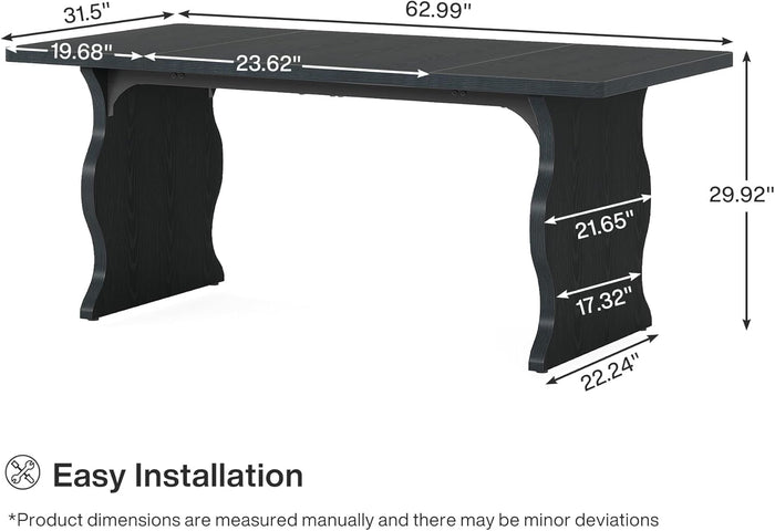 63-Inch Large Executive Desk, Sturdy Computer Desk Conference Table