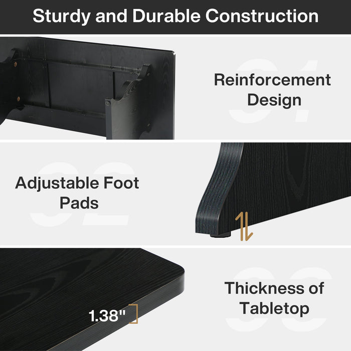63-Inch Large Executive Desk, Sturdy Computer Desk Conference Table Tribesigns