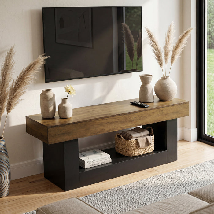 63" Modern TV Stand for TVs Up to 70 " Entertainment Center with U-Shaped Pedestal