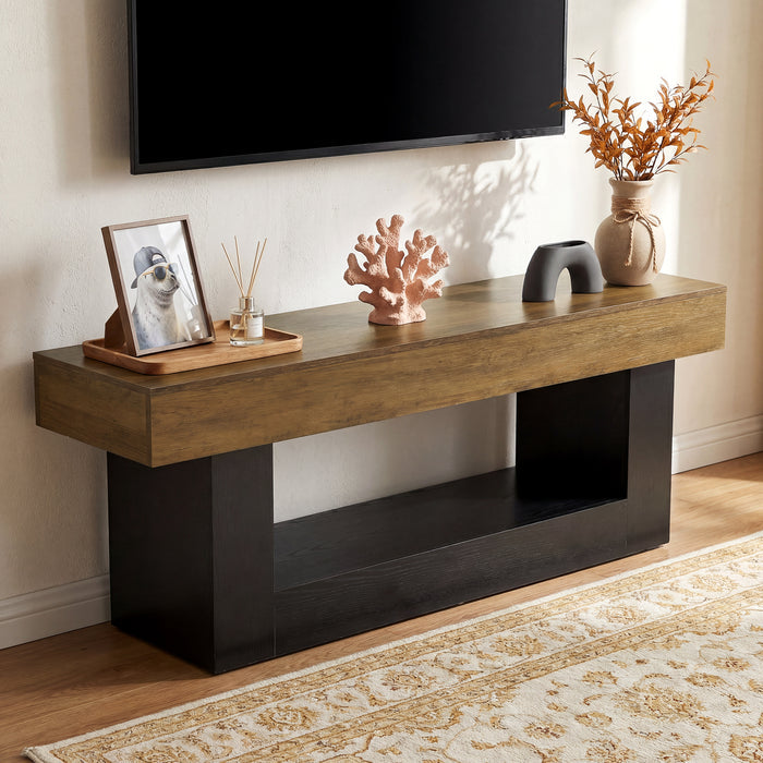63" Modern TV Stand for TVs Up to 70 " Entertainment Center with U-Shaped Pedestal Tribesigns