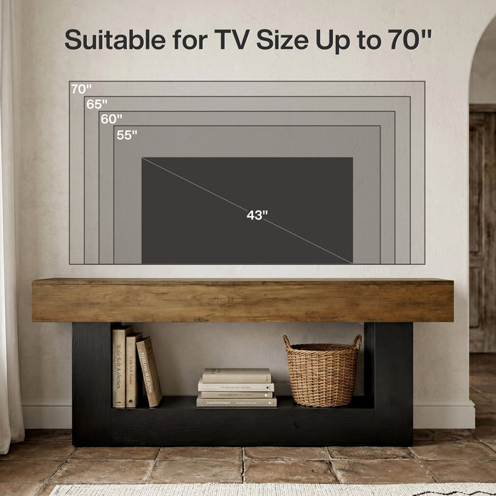 63" Modern TV Stand for TVs Up to 70 " Entertainment Center with U-Shaped Pedestal Tribesigns
