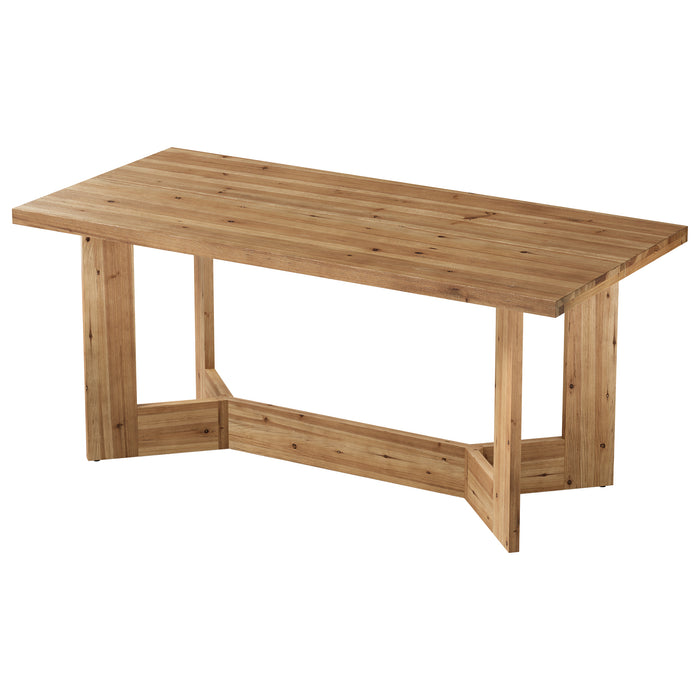 63" Solid Wood Computer Desk, Rectangular Executive Desk Study Table for Home Office