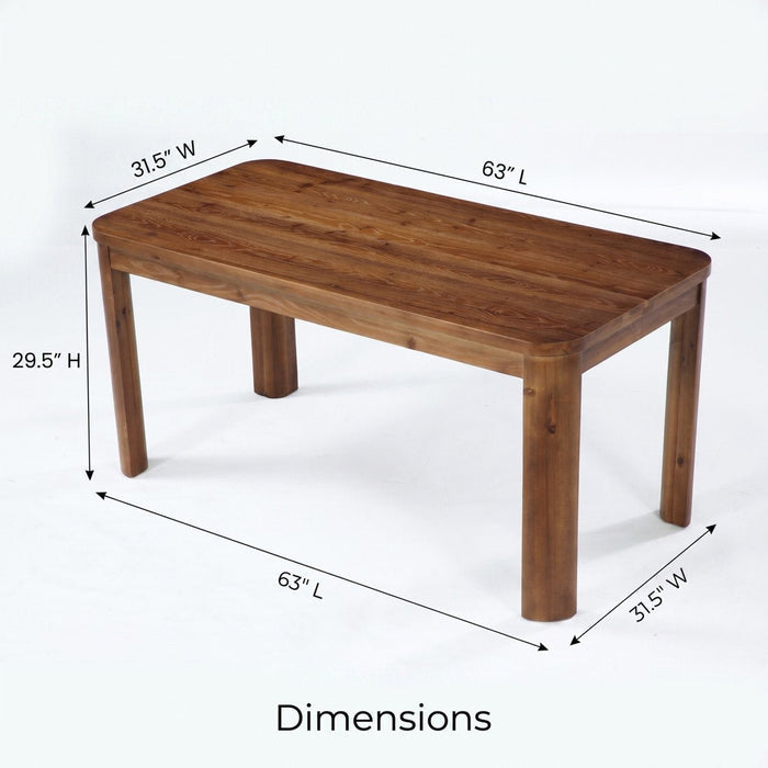 63" Solid Wood Computer Desk, Rectangular Home Office Desk
