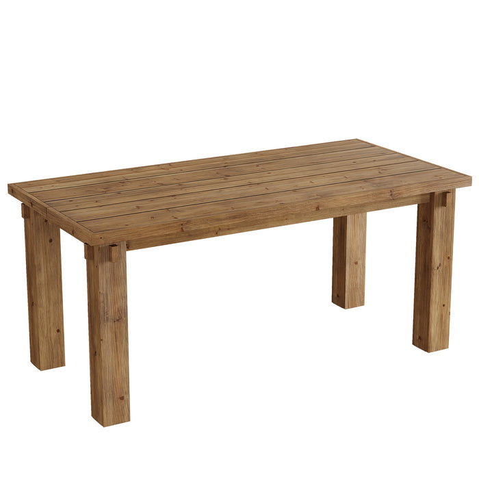 63" Solid Wood Executive Desk, Farmhouse Computer Desk with Study Legs for Home Office