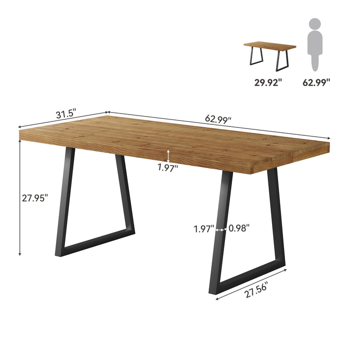 63-inch Solid Wood Computer Desk dimensions and measurements