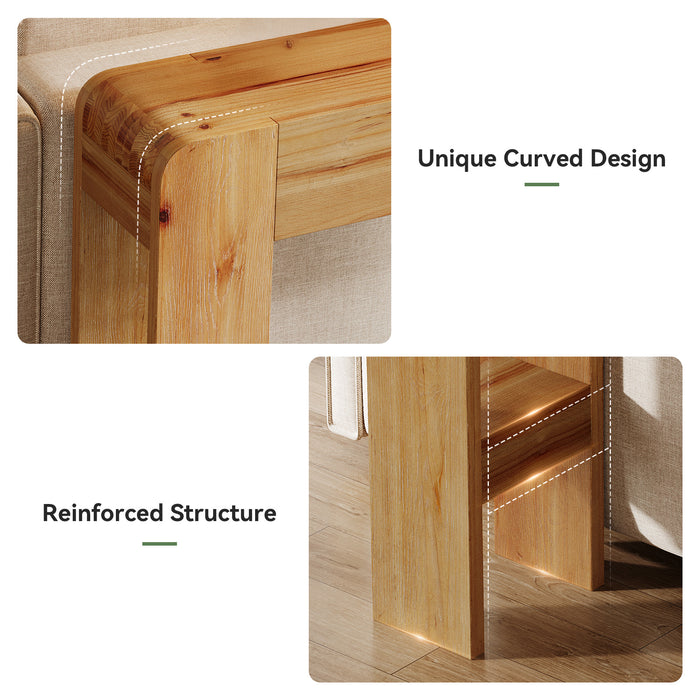 63" Solid Wood Farmhouse Console Table, Narrow Sofa Table for Entryway, Hallway, or Behind Couch