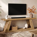 63" Solid Wood TV Stand for TVs up to 70", Entertainment Center with Open Shelf for Living Room