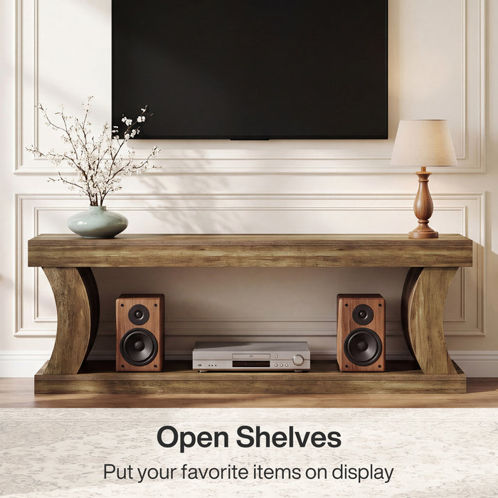 63" TV Stand for 75" TV, 2-Tier Entertainment Center with Storage, Media Console