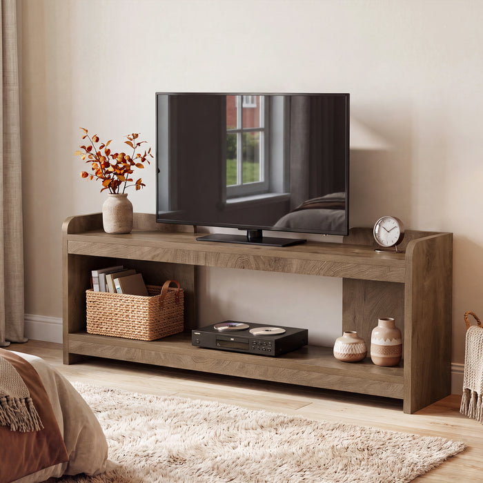 63" TV Stand for TVs Up to 70", Entertainment Center with 2-Tier Storage for Living Room