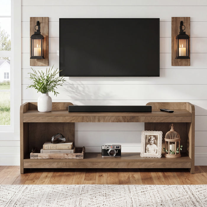 63" TV Stand for TVs Up to 70", Entertainment Center with 2-Tier Storage for Living Room