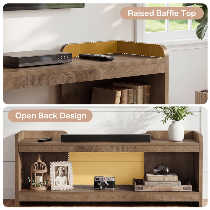 63" TV Stand for TVs Up to 70", Entertainment Center with 2-Tier Storage for Living Room