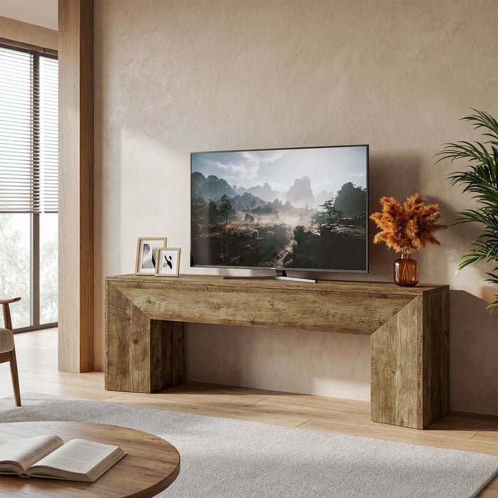 63" TV Stand with Hidden Metal Frame, Low Media Console Table for Living Room and Bedroom