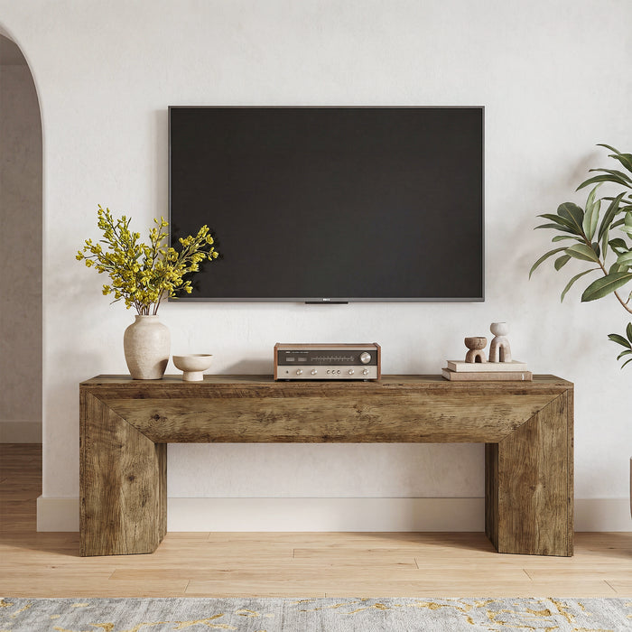 63" TV Stand with Hidden Metal Frame, Low Media Console Table for Living Room and Bedroom