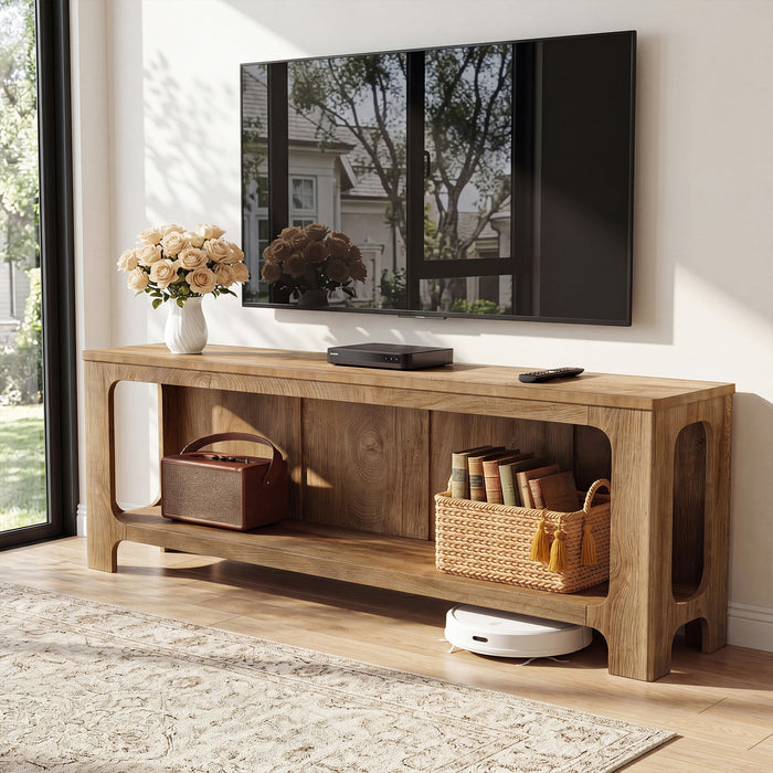63" TV Stand with Storage Shelf for Up to 70" TVs, Farmhouse Entertainment Center for Living Room