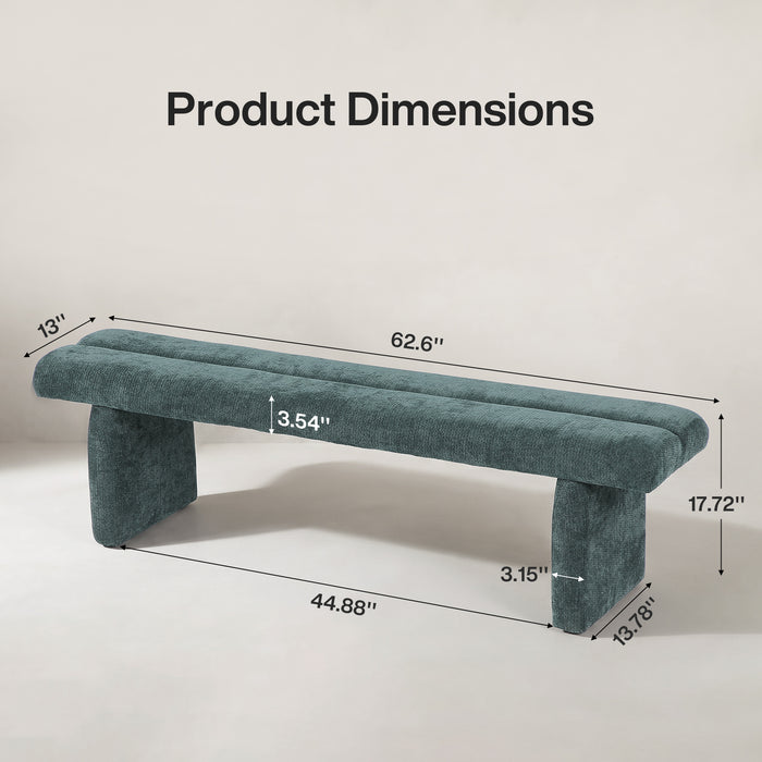 63" Upholstered Entryway Bench, Modern Shoe Bench End-of-Bed Bench for 2-3