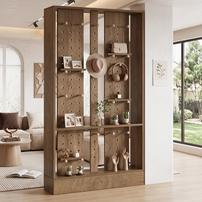 69.7" Wall Room Divider, Freestanding Privacy Screen with Removable Boards and 25 pcs Sticks