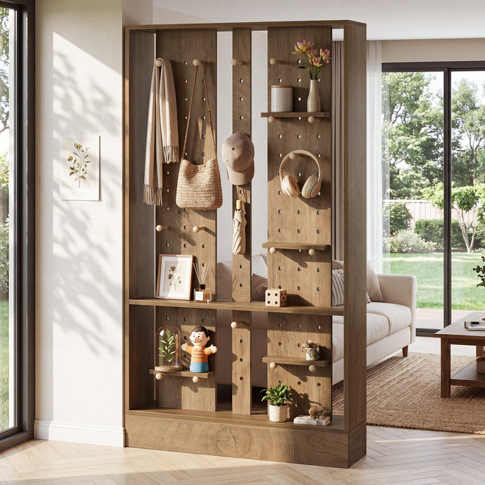 69.7" Wall Room Divider, Freestanding Privacy Screen with Removable Boards and 25 pcs Sticks