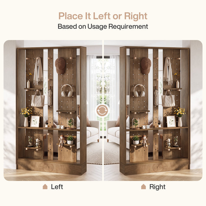 69.7" Wall Room Divider, Freestanding Privacy Screen with Removable Boards and 25 pcs Sticks