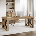 70.8" Executive Computer Desk, Home Office Desk with Strong Double Pedestal Tribesigns